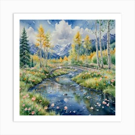 Bridge Over The Creek Art Print