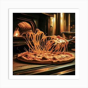 Pizza In The Oven 1 Art Print