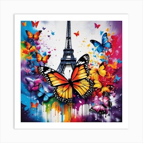 Butterfly Paris Art Print