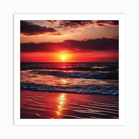 Sunset On The Beach 352 Art Print