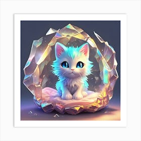 Cute Kitten In A Crystal Art Print