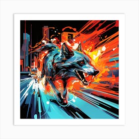 Wolf In The City 1 Art Print