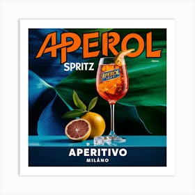 Aperol Spritz Aperitivo Milano Italy Kitchen Dining Room (1) Art Print