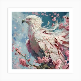 Eagle In Cherry Blossoms 1 Art Print