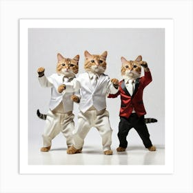 Three Cats In Tuxedos Art Print