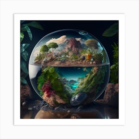 Landscape In A Glass Ball 1 Art Print