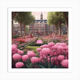 Flower Garden Amsterdam Pink Art Print Art Print