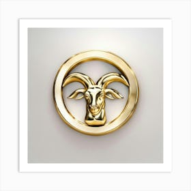 Golden Ram Art Print