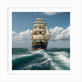 Sailing Ship In The Ocean Art Print