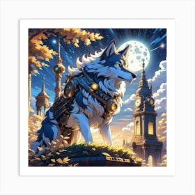 Steampunk Wolf 5 Art Print