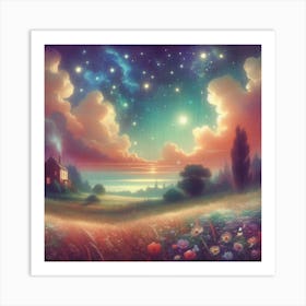 Starry Night Painting Art Print