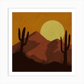 Sunset In The Desert 3 Art Print