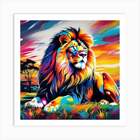 Lion Painting 12 Art Print