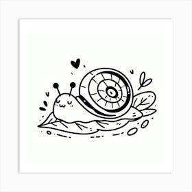 Line Art snail 2 Art Print