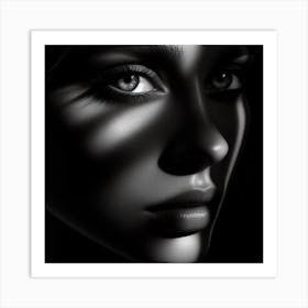 Black And White Portrait Of A Woman 14 Art Print