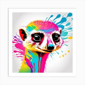 Colorful Meerkat Art Print