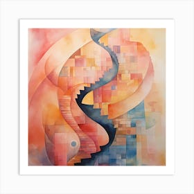 Ethereal Impressions: A Contemporary Watercolour Symphony Art Print