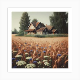 House In A Field Art Print