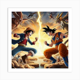 Dragon Ball Z vs One Piece 5 Art Print