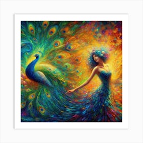 Peacock Painting Art Print