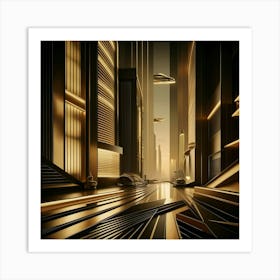 Tron Gold Art Print