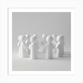 Group Of People In A Circle Art Print