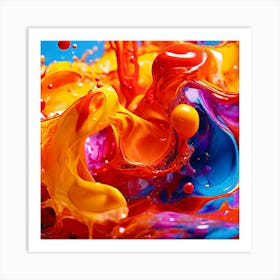 Colorful Paint Splash Art Print