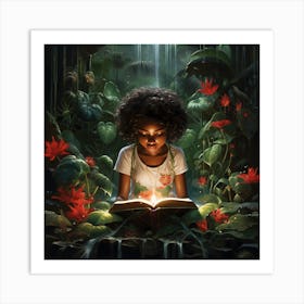 Girl In The Forest Art Print