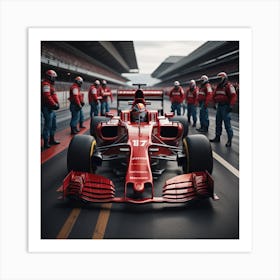 Racing car pit stop Created by using Imagine AI Art Art Print
