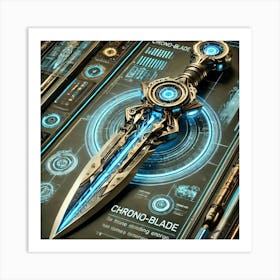 A Detailed Depiction Of Chrono Blades, Futuristic Art Print