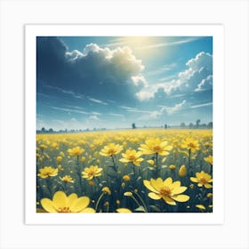 Field Of Yellow Flowers 29 Art Print