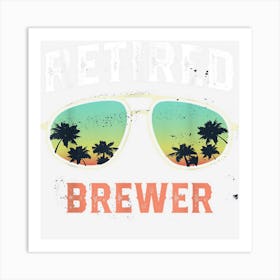 Funny Retired Brewer Beach Palm Tree Sunglasses Men Women Art Print