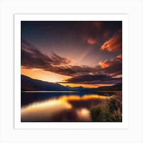 Sunset Over Lake 44 Art Print