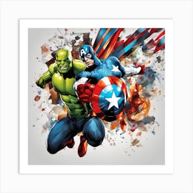 Captain America And The Hulk Art Print