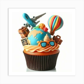 Travel Cupcake Art Print