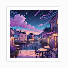 Cafe Terrace At Night (10) Art Print