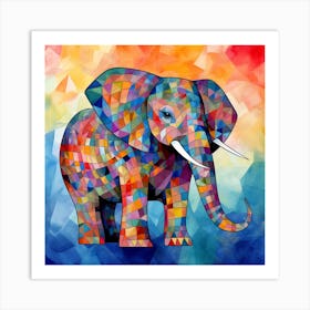 Colorful Elephant 7 Art Print