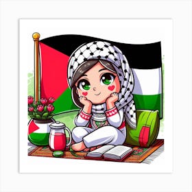 Palestine Girl Art Print