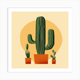 Rizwanakhan Simple Abstract Cactus Non Uniform Shapes Petrol 95 Art Print