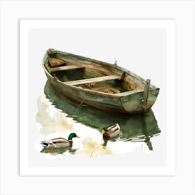 Springtime-Duck-Pond-Clipart.13 Art Print