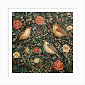 Birds In The Garden Art Print