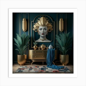 Gold Deco Interior Art Print