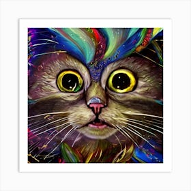 Colorful Cat Art Print