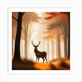 Deer In The Forest 2 Art Print