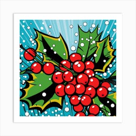 Holly Berries - Abstract Christmas Art Print