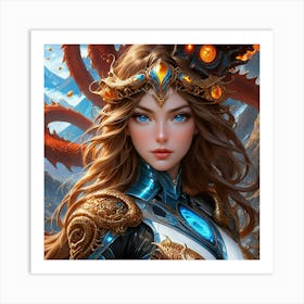 Beautiful Warrior Girl hfd Art Print