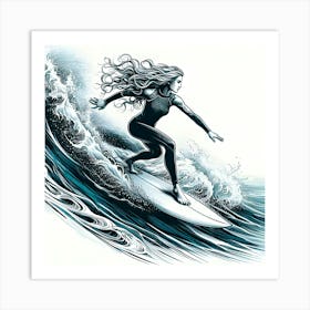 Surfer Girl 1 Art Print