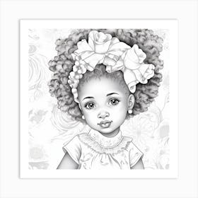 Little Girl With Afro 3 Art Print