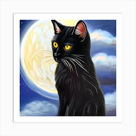 Cute Black Kitten Art Print