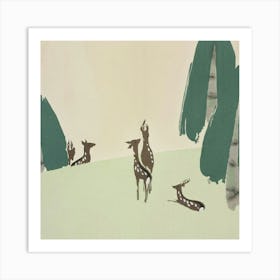 Deer In The Woods 2 Art Print